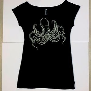 Sourpuss Octopus Kraken Black Tunic T-shirt Top L